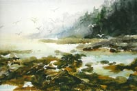 "The Maine Coast"  by Beverly Bourassa - watercolor